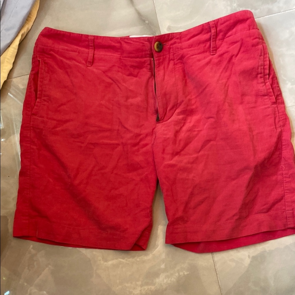 Bright Red Flat Front Summer Shorts